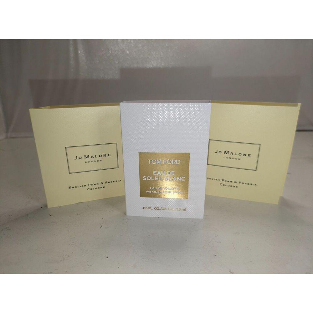 2 x Jo Malone English Pear & Freesia 1x Tom Ford Soleil Blanc 0.05 oz. Lot of 3